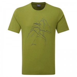 Montane Abstract Mountain T-shirts Heren Groen | GVL10076EW