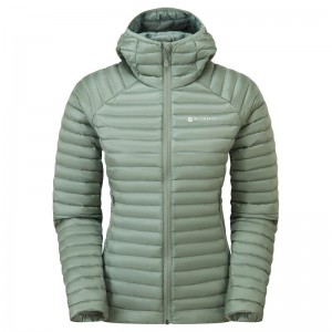 Montane Anti-Freeze Lite Met Capuchon Donsjas Dames Grijs Groen | VAP9621ST