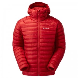 Montane Anti-Freeze Met Capuchon Donsjas Heren Rood | VMU9272PZ