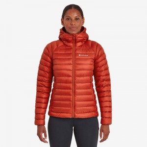 Montane Anti-Freeze Met Capuchon Donsjas Dames Oranje Rood | WGB5649CW