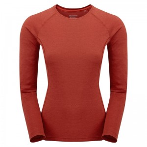 Montane Dart Long Sleeve T-shirts Dames Oranje Rood | HOT8849BJ