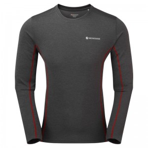 Montane Dart Long Sleeve T-shirts Heren Donkergrijs | JXC321YU