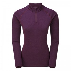 Montane Dart Zip Neck T-shirts Dames Paars | LEZ657TN