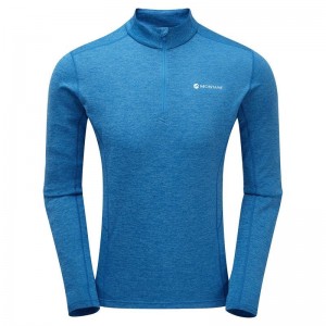 Montane Dart Zip Neck T-shirts Heren Blauw | VDW5750AQ