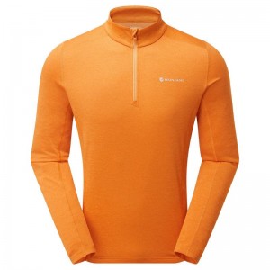 Montane Dart Zip Neck T-shirts Heren Oranje | TAQ5853BN