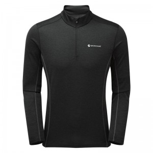 Montane Dart Zip Neck T-shirts Heren Zwart | GJE6415WH