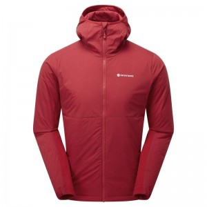 Montane Fireball Lite Met Capuchon Geïsoleerde Jassen Heren Donkerrood | MPS5968QR