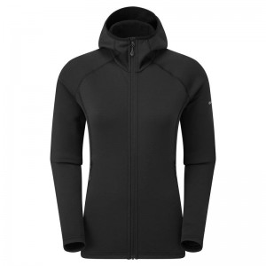 Montane Fury Met Capuchon Fleece Jassen Dames Zwart | PML907BS