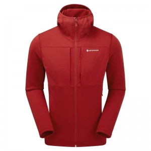 Montane Fury XT Met Capuchon Fleece Jassen Heren Donkerrood | MRD190OK