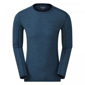 Montane Primino 140 Long Sleeve T-shirts Heren Donkerblauw Blauw | GKV8935SN