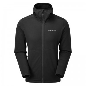 Montane Protium Met Capuchon Fleece Jassen Heren Zwart | QMT5118MK