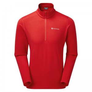 Montane Protium Pull On Vlies Heren Rood | UOD8845QE