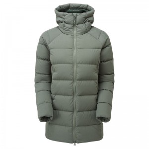 Montane Tundra Met Capuchon Donsjas Dames Grijs Groen | UQV1128OP