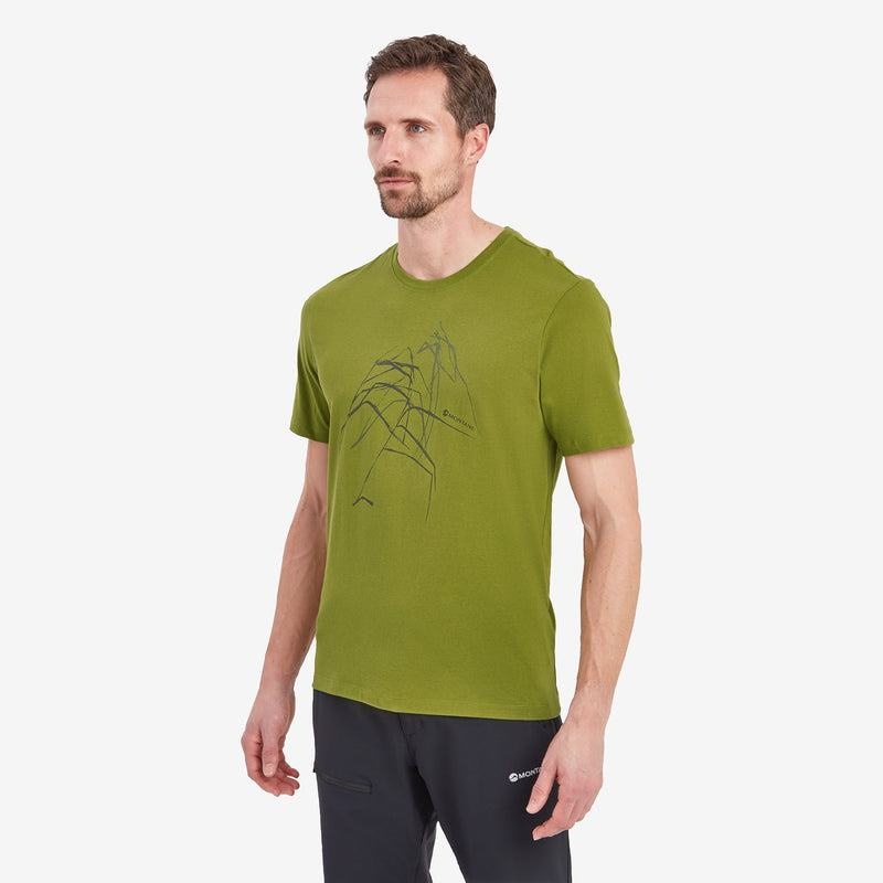 Montane Abstract Mountain T-shirts Heren Groen | GVL10076EW