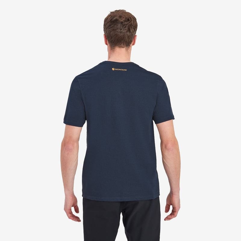 Montane Abstract Mountain T-shirts Heren Donkerblauw | MVW6617EK