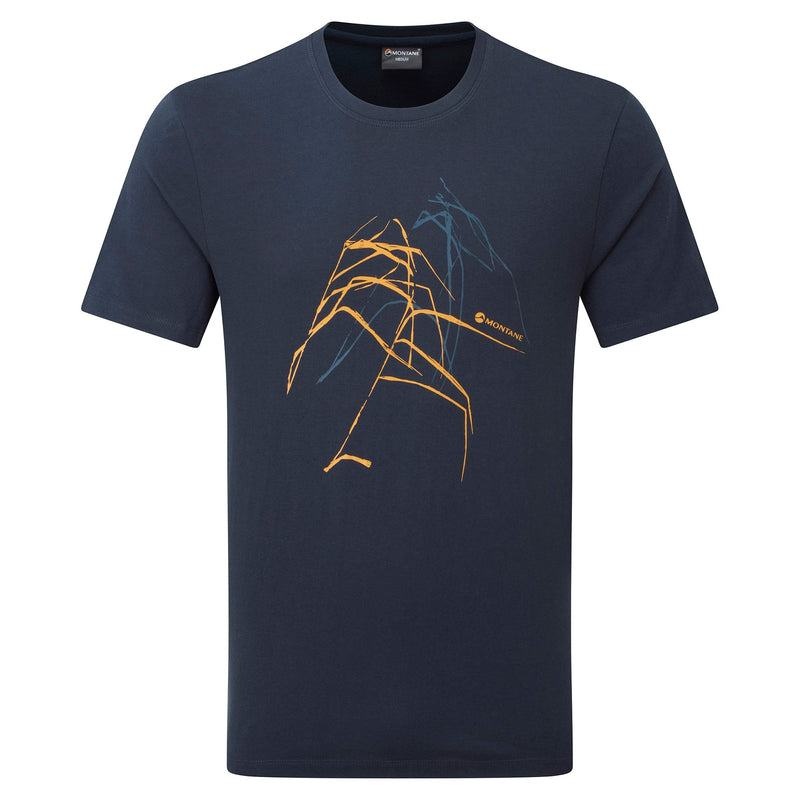 Montane Abstract Mountain T-shirts Heren Donkerblauw | MVW6617EK