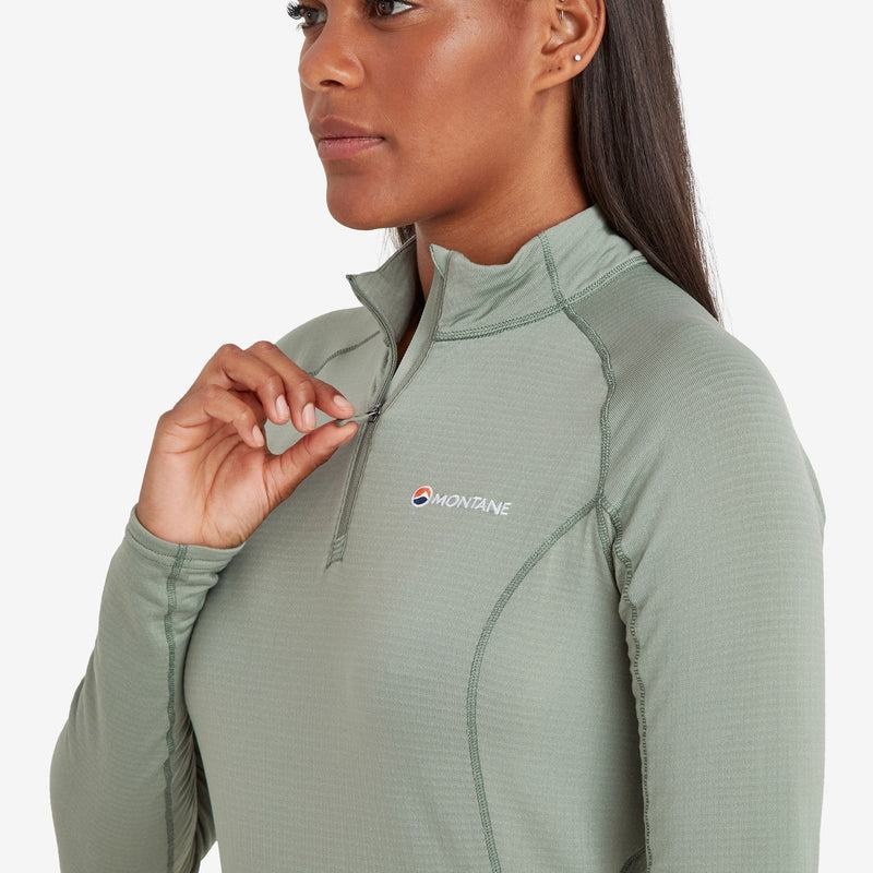 Montane Allez Micro Pull-On Fleece Jassen Dames Grijs Groen | ZZJ6758ZP