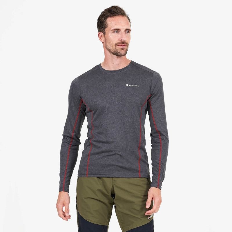 Montane Dart Long Sleeve T-shirts Heren Donkergrijs | JXC321YU