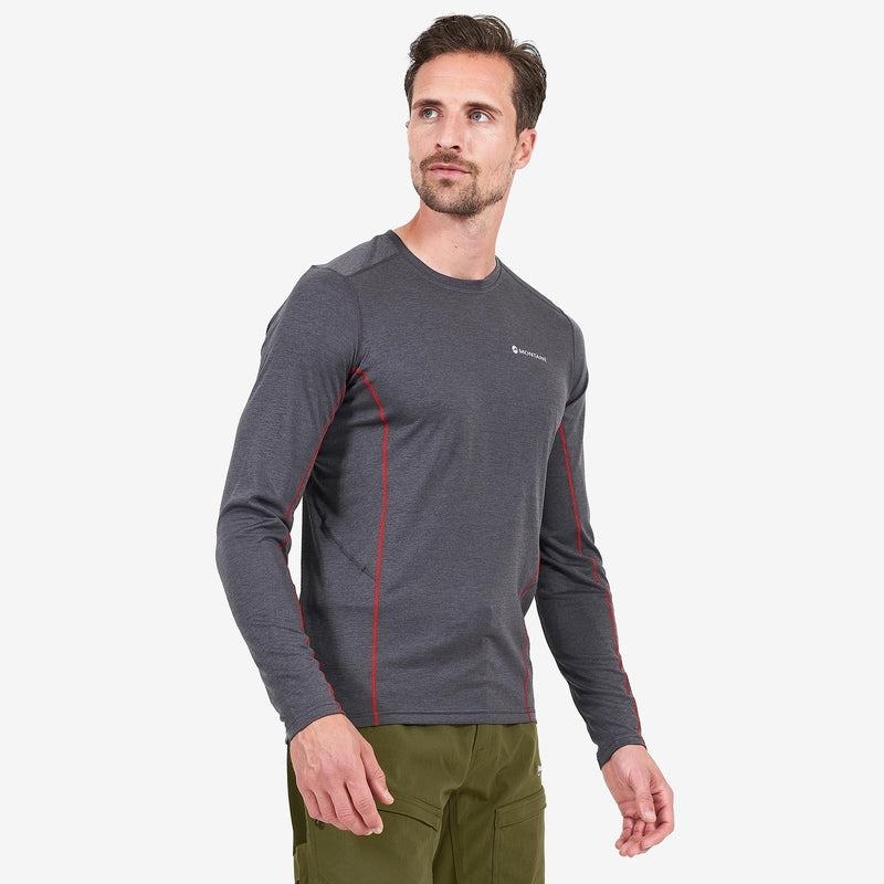 Montane Dart Long Sleeve T-shirts Heren Donkergrijs | JXC321YU