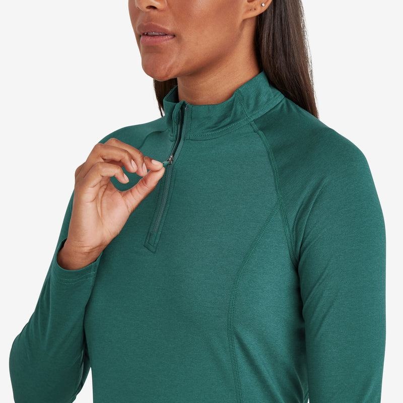 Montane Dart Thermo Zip Neck T-shirts Dames Donkergroen | YHW1715RD