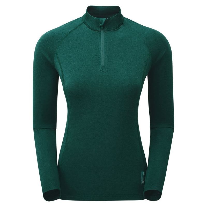 Montane Dart Thermo Zip Neck T-shirts Dames Donkergroen | YHW1715RD