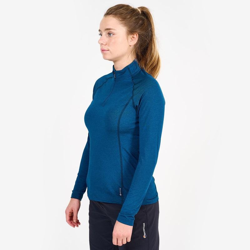 Montane Dart Thermo Zip Neck T-shirts Dames Donkerblauw Blauw | FRJ8926TZ