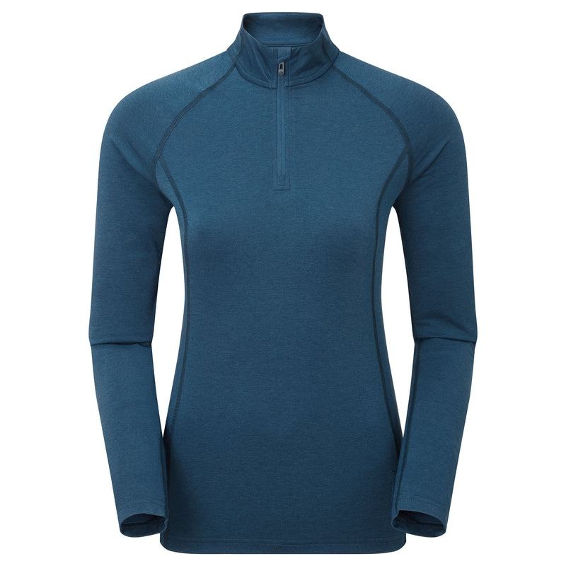 Montane Dart Thermo Zip Neck T-shirts Dames Donkerblauw Blauw | FRJ8926TZ