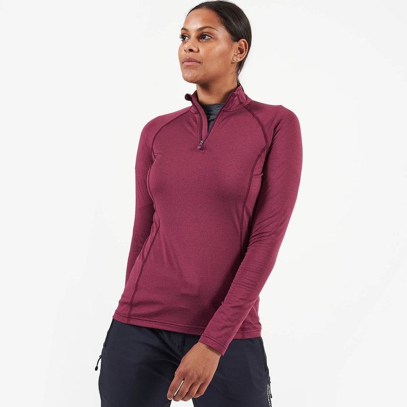 Montane Dart Thermo Zip Neck T-shirts Dames Donkerpaars | TNX2063HM