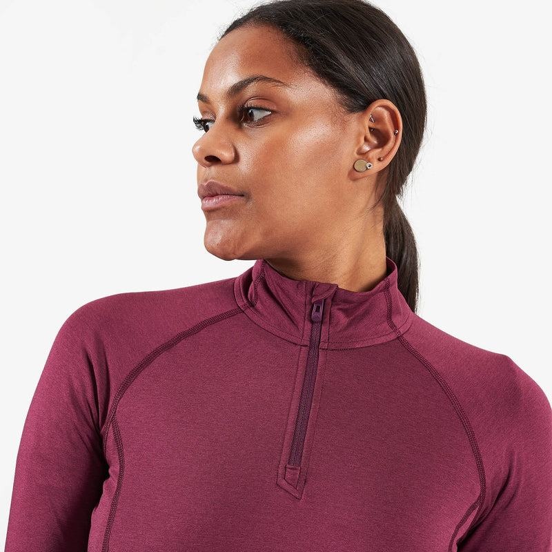 Montane Dart Thermo Zip Neck T-shirts Dames Donkerpaars | TNX2063HM