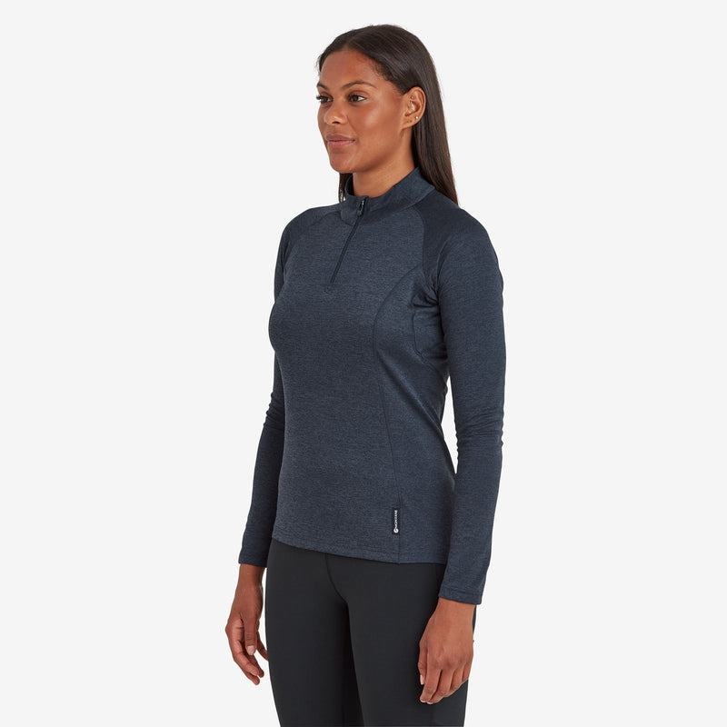 Montane Dart Zip Neck T-shirts Dames Donkerblauw | MEE8141TH