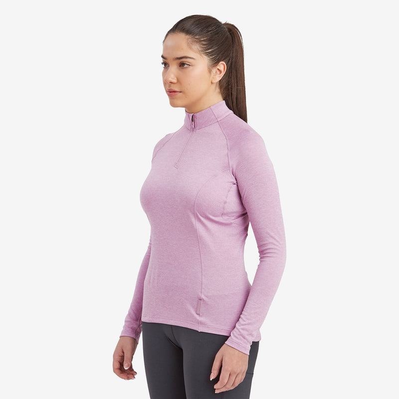 Montane Dart Zip Neck T-shirts Dames Grijs Paars | JJP9598XK