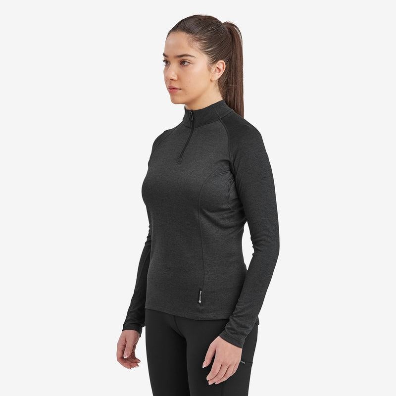 Montane Dart Zip Neck T-shirts Dames Zwart | RZY8673ET