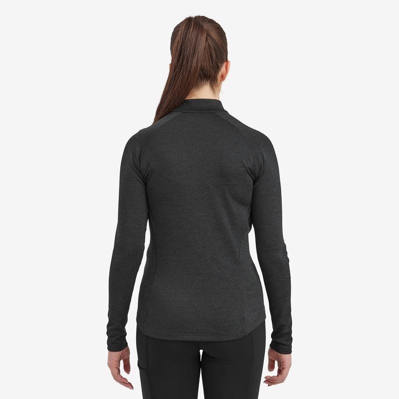 Montane Dart Zip Neck T-shirts Dames Zwart | RZY8673ET