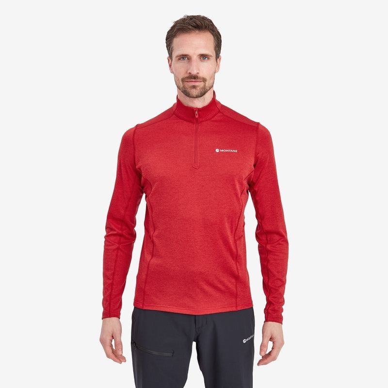 Montane Dart Zip Neck T-shirts Heren Donkerrood | ORL4220JF