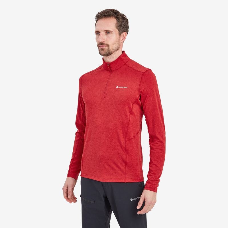 Montane Dart Zip Neck T-shirts Heren Donkerrood | ORL4220JF