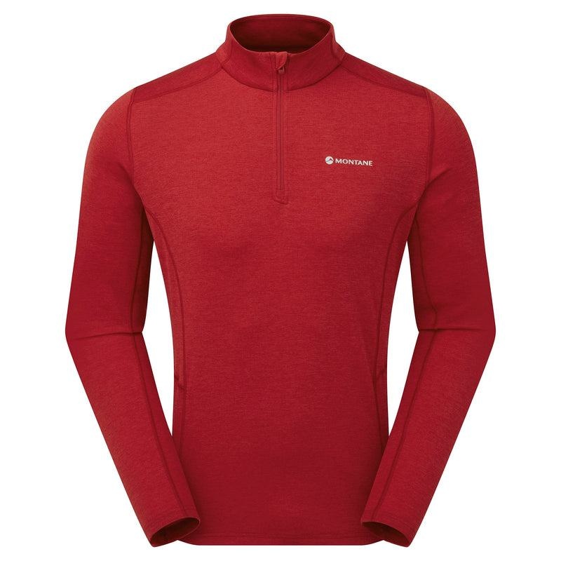 Montane Dart Zip Neck T-shirts Heren Donkerrood | ORL4220JF