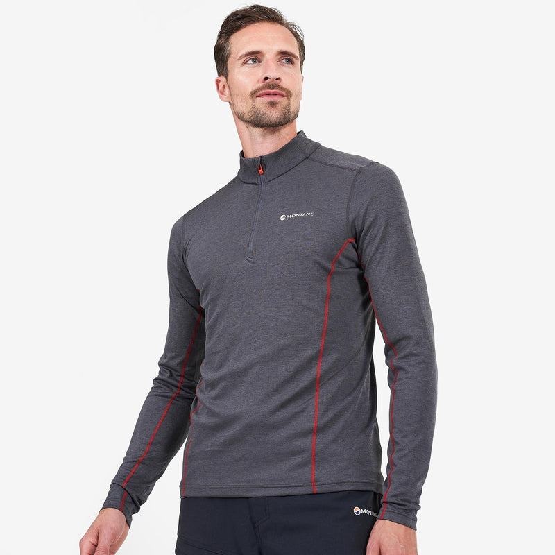 Montane Dart Zip Neck T-shirts Heren Donkergrijs | FFD4590UY