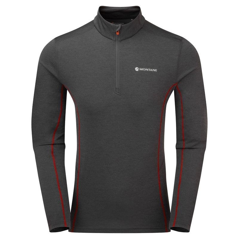 Montane Dart Zip Neck T-shirts Heren Donkergrijs | FFD4590UY