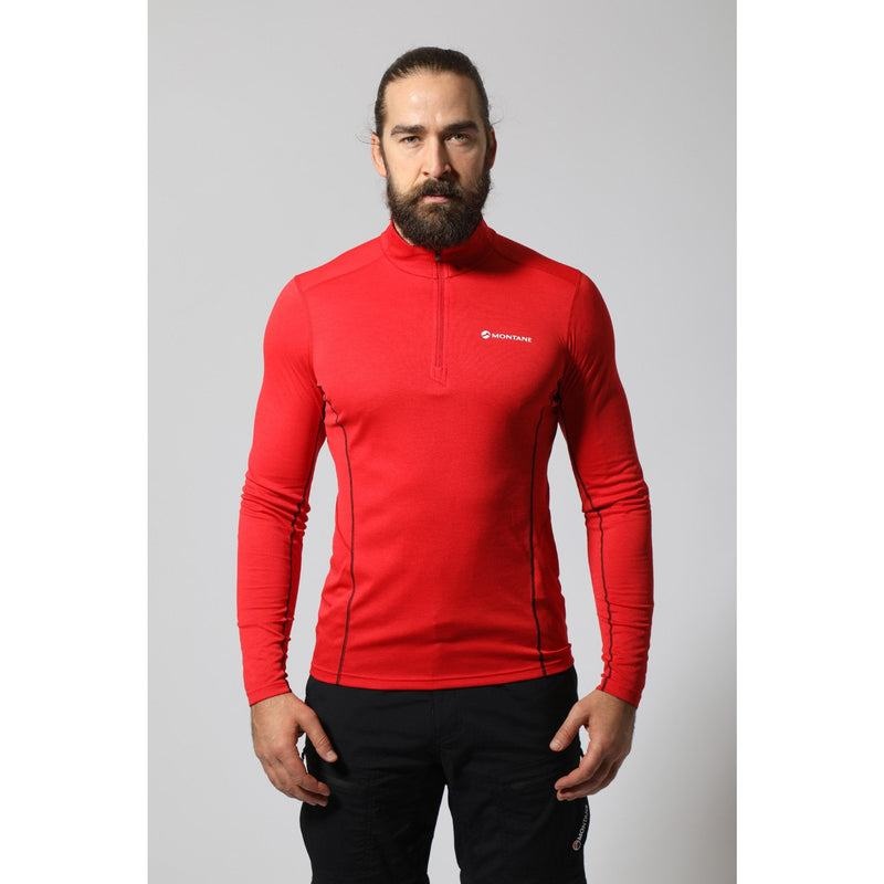 Montane Dart Zip Neck T-shirts Heren Rood | UGO688AI