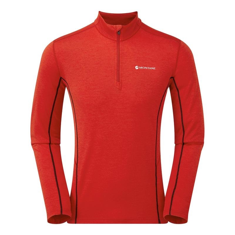 Montane Dart Zip Neck T-shirts Heren Rood | UGO688AI