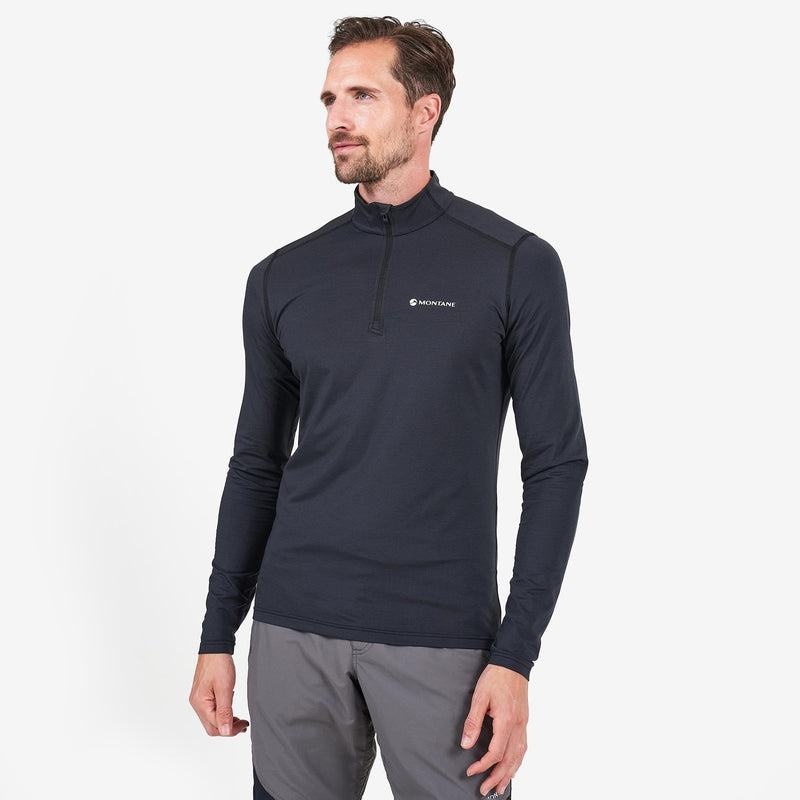 Montane Dart Zip Neck T-shirts Heren Zwart | GJE6415WH