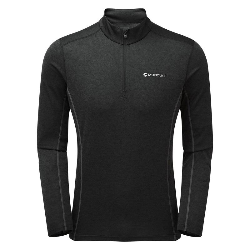 Montane Dart Zip Neck T-shirts Heren Zwart | GJE6415WH