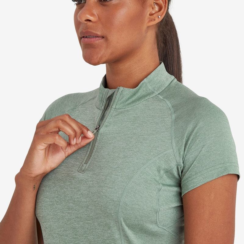 Montane Dart Zip T-shirts Dames Grijs Groen | IGF2512MP