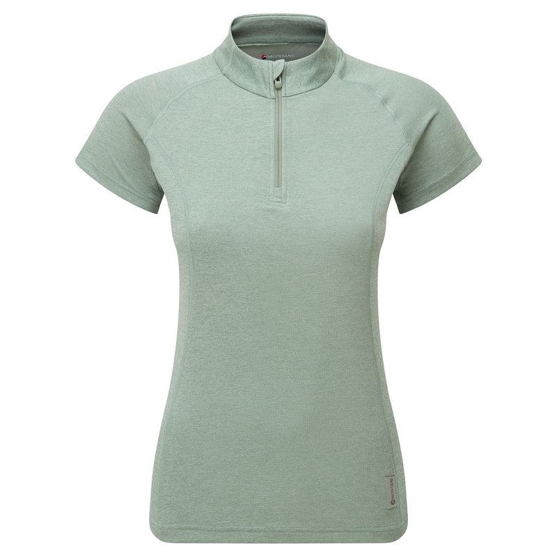 Montane Dart Zip T-shirts Dames Grijs Groen | IGF2512MP