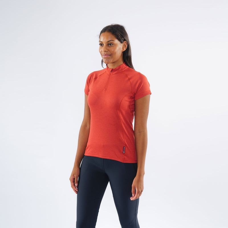 Montane Dart Zip T-shirts Dames Oranje Rood | CZT7096NP