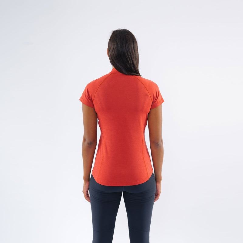 Montane Dart Zip T-shirts Dames Oranje Rood | CZT7096NP