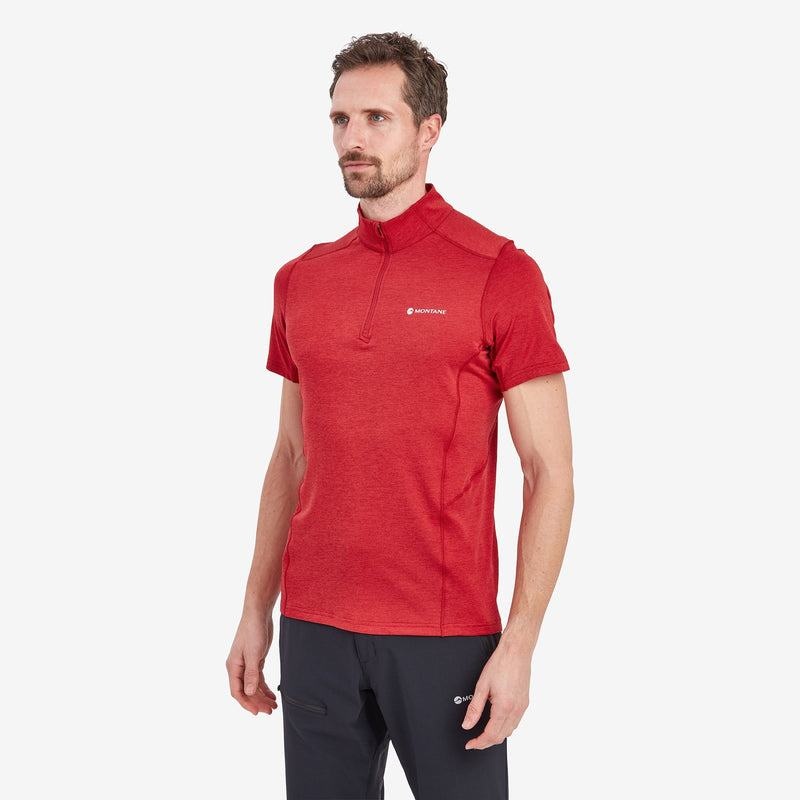 Montane Dart Zip T-shirts Heren Donkerrood | ZUJ5811UM