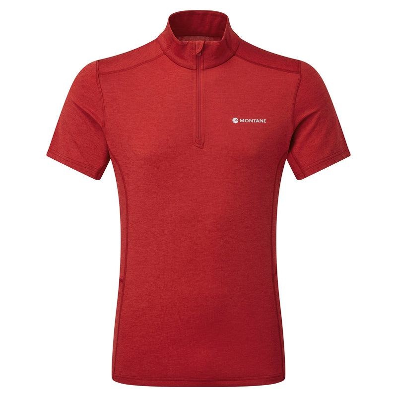 Montane Dart Zip T-shirts Heren Donkerrood | ZUJ5811UM