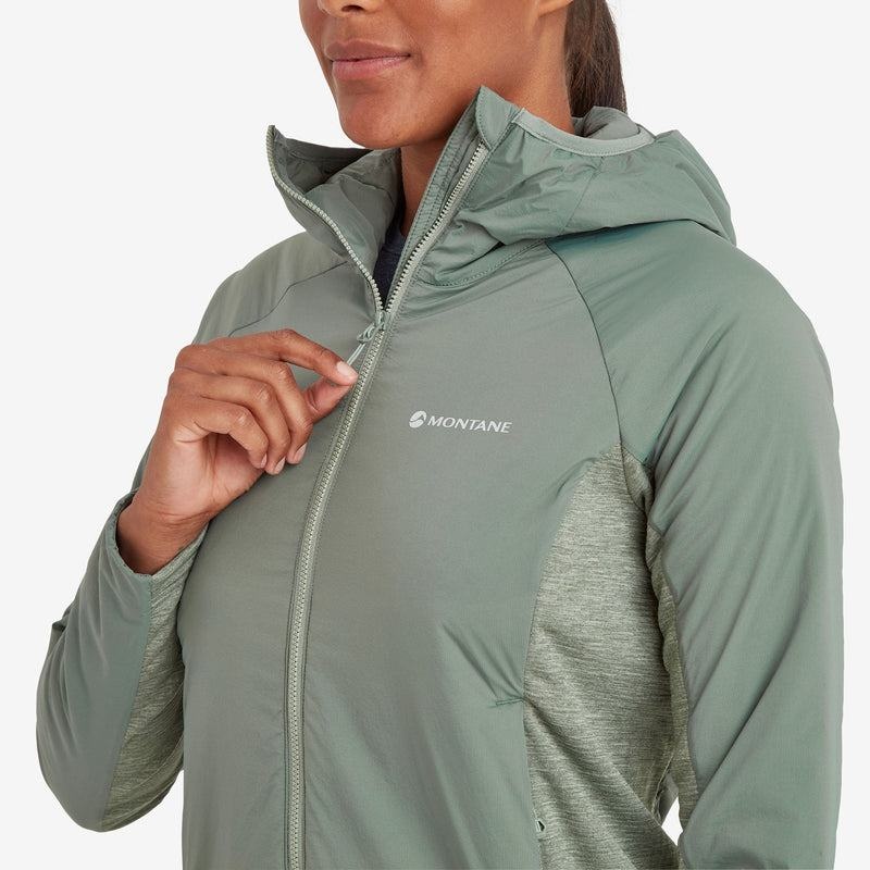 Montane Fireball Lite Met Capuchon Geïsoleerde Jassen Dames Grijs Groen | SHB5391NV