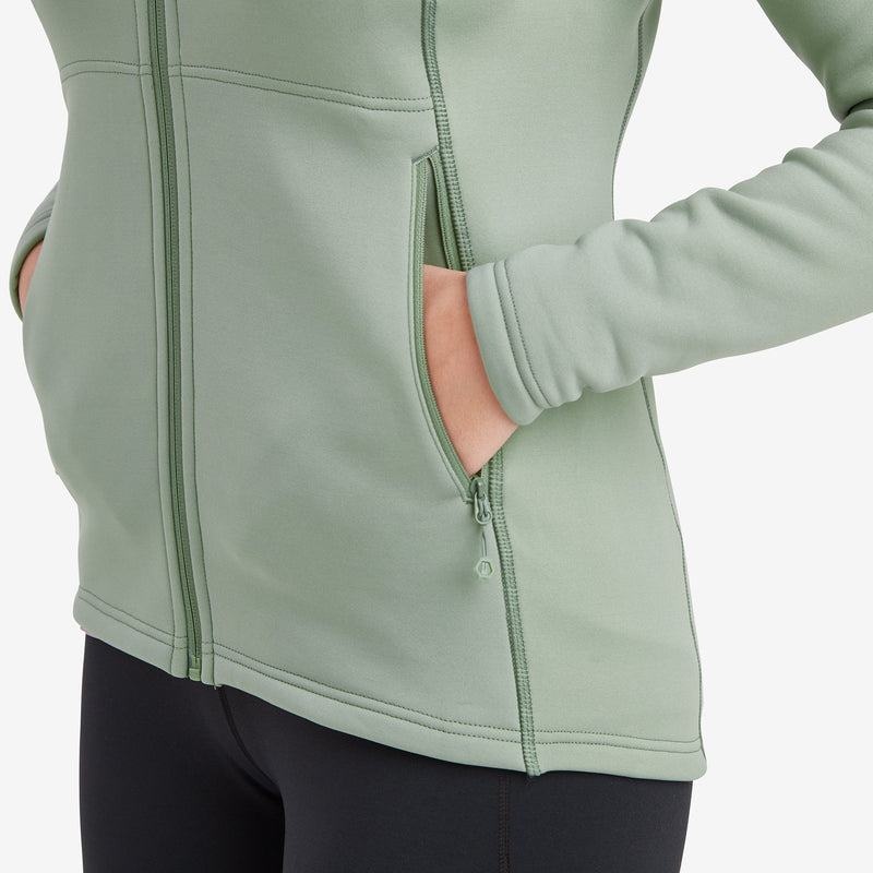 Montane Fury Met Capuchon Fleece Jassen Dames Grijs Groen | JXF5074QI